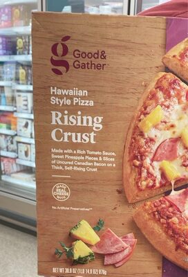 Hawaiian-Style Self-Rising Crust Pizza With A Rich Tomato Sauce, Sweet Pineapple Pieces & Slices Of Uncured Canadian Bacon, Hawaiian Style