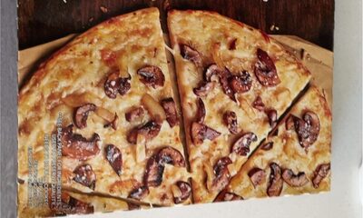 Mushroom & Truffle Flavored Oil Made With A Blend Of Mozzarella, Fontina, Asiago, Parmesan & Romano Cheeses, Crimini Mushrooms, White Mushrooms, Truffle-Flavored Oil, And Topped With Onion & Rosemary On A Crispy, Ultra-Thin Crust Pizza, Mushroom & Truffle