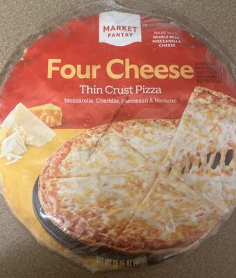 Four Cheese Mozzarella, Cheddar, Parmesan & Romano Thin Crust Pizza, Four Cheese