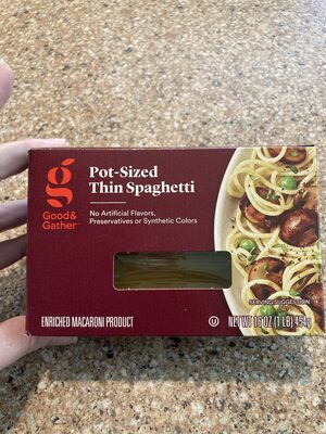 Enriched Macaroni Product, Pot-Sized Thin Spaghetti
