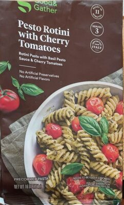 Pesto Rotini Precooked Pasta With Cherry Tomatoes, Pesto Rotini With Cherry Tomatoes