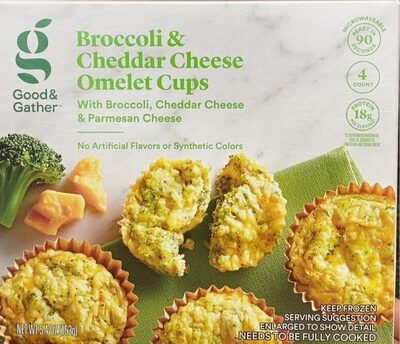 Broccoli & Cheddar Omelet Cups With Broccoli, Cheddar & Parmesan Cheese, Broccoli & Cheddar