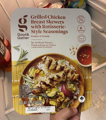 Grilled Chicken Breast Skewers With Rotisserie-Style Seasonings, Grilled With Rotisserie-Style Seasonings