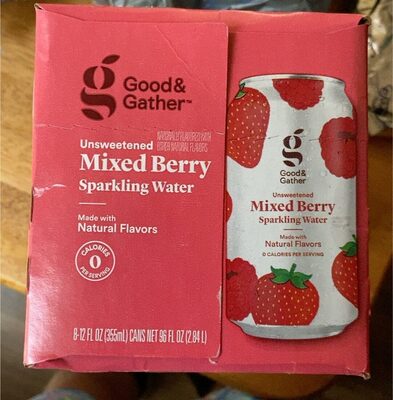 Unsweetened Mixed Berry Sparkling Water, Unsweetened Mixed Berry