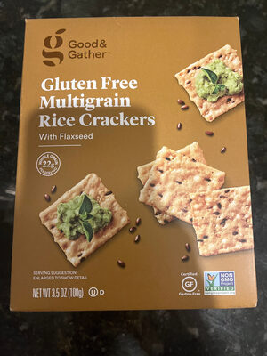 Multigrain Gluten Free Rice Crackers With Flaxseed, Multigrain With Flaxseed