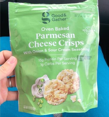 Parmesan Oven Baked Cheese Crisps With Onion & Sour Cream Seasoning, Parmesan With Onion & Sour Cream Seasoning
