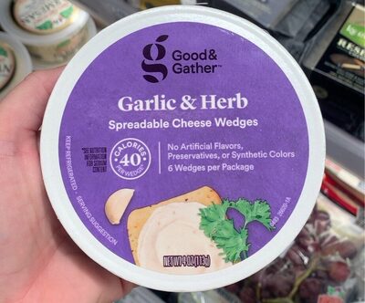 Garlic & Herb Spreadable Cheese Wedges, Garlic & Herb