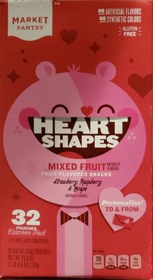 Mixed Fruit Strawberry, Raspberry & Grape Heart Shapes Fruit-Flavored Snacks Classroom Pack, Mixed Fruit