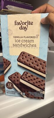Vanilla-Flavored Ice Cream Sandwiches Between Two Chocolate-Flavored Wafers, Vanilla