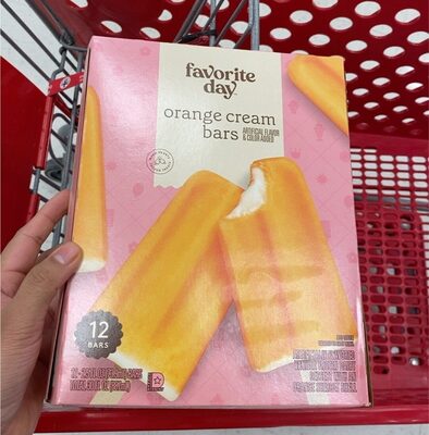 Orange Cream Vanilla Frozen Dairy Dessert Bars With An Orange Sherbet Shell, Orange Cream