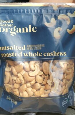Unsalted Roasted Whole Cashews, Unsalted Roasted
