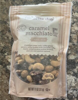 Caramel Macchiato Chocolate Pretzel Balls, Coffee-Glazed Pecans, Coffee-Dusted White Chocolate Coffee Beans, Salted Caramel Praline Almonds, Peanuts And Caramel Cashews Trail Mix, Caramel Macchiato