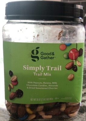 Simply Trail Mix With Peanuts, Raisins, Milk Chocolate Candies, Almonds & Dried Sweetened Cherries, Simply Trail