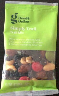 Simply Trail Mix With Peanuts, Raisins, Milk Chocolate Candies, Almonds & Dried Sweetened Cherries, Simply Trail