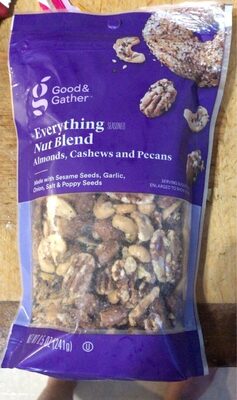 Everything Seasoned Almonds, Cashews And Pecans Nut Blend, Everything