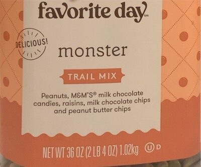 Monster Peanuts, M&M's Milk Chocolate Candies, Raisins, Milk Chocolate Chips And Peanut Butter Chips Trail Mix, Monster