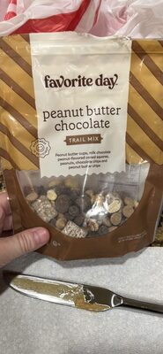 Peanut Butter Chocolate Peanut Butter Cups, Milk Chocolate-Covered Cereal Squares, Peanuts, Chocolate Chips And Peanut Butter Chips Trail Mix, Peanut Butter Chocolate