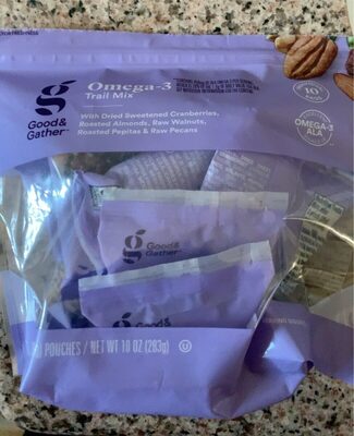 Omega-3 Trail Mix With Dried Sweetened Cranberries, Roasted Almonds, Raw Walnuts, Roasted Pepitas & Raw Pecans, Omega-3