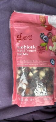 Probiotic Fruit & Yogurt Trail Mix With Dried Sweetened Cranberries & Blueberries, Yogurt-Flavored Cranberries With Probiotic, Almonds & Greek-Style Yogurt Confectionery Chips, Probiotic Fruit & Yogurt