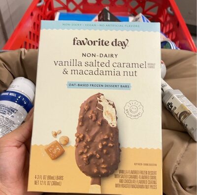 Vanilla Salted Caramel & Macadamia Nut Non-Dairy Oat-Based Frozen Dessert Bars, Vanilla Salted Caramel & Macadamia Nut