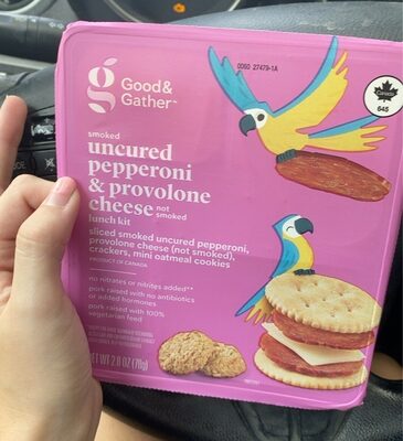 Smoked Uncured Pepperoni & Provolone Cheese (Not Smoked), Crackers & Mini Oatmeal Cookies Lunch Kit, Smoked Uncured Pepperoni & Provolone Cheese