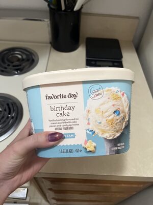 Birthday Cake Vanilla Frosting-Flavored Ice Cream Swirled With Cake Pieces And Candy Sprinkles, Birthday Cake
