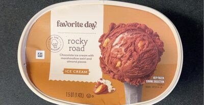 Rocky Road Chocolate Ice Cream With Marshmallow Swirl And Almond Pieces, Rocky Road