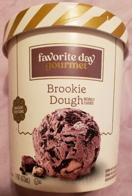 Brookie Dough Brownie Batter-Flavored Ice Cream With Brownie Pieces, Chocolate Chip Cookie Dough Pieces And Chocolate Flakes, Brookie Dough