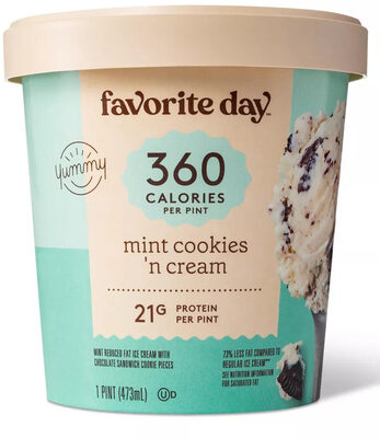 Mint Cookies 'N Cream Mint Reduced Fat Ice Cream With Chocolate Sandwich Cookie Pieces, Mint Cookies 'N Cream