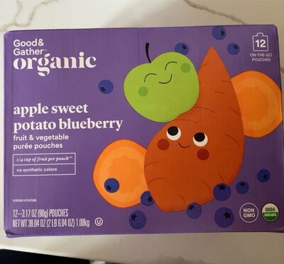 Apple Sweet Potato Blueberry Fruit & Vegetable Puree Pouches, Apple Sweet Potato Blueberry