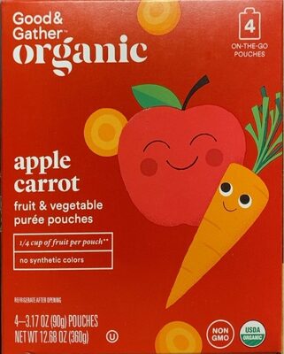 Apple Carrot Fruit & Vegetable Puree Pouches, Apple Carrot