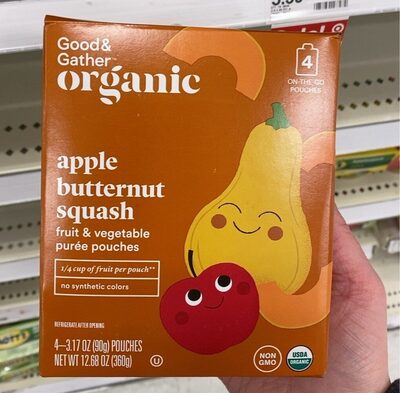 Apple Butternut Squash Fruit & Vegetable Puree Pouches, Apple Butternut Squash