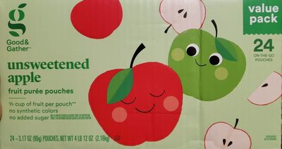 Unsweetened Apple Fruit Puree Pouches, Unsweetened Apple