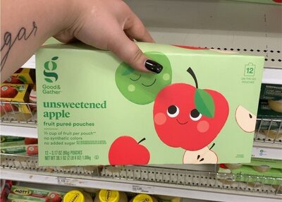 Unsweetened Apple Fruit Puree Pouches, Unsweetened Apple
