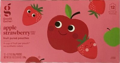 Apple Strawberry Fruit Puree Pouches, Apple Strawberry