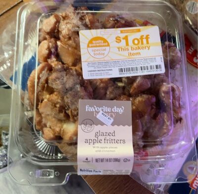 Glazed Apple Fritters With Apple Pieces And Cinnamon, Glazed Apple