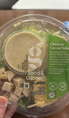 Chicken Caesar Romaine Lettuce, Grilled White-Meat Chicken, Shredded Parmesan Cheese & Crunchy Croutons With Caesar Dressing Salad, Chicken Caesar