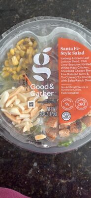 Santa Fe-Style Iceberg & Green Leaf Lettuce Blend, Chili Lime-Seasoned Grilled White-Meat Chicken, Shredded Cheese Blend, Fire-Roasted Corn & Tri-Colored Tortilla Strips With Salsa Ranch Dressing Salad, Santa Fe-Style