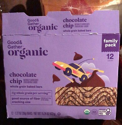 Chocolate Chip Whole Grain Baked Bars, Chocolate Chip