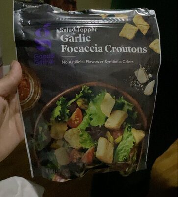 Garlic Focaccia Croutons Salad Topper, Garlic Focaccia Croutons