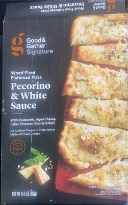 Pecorino & White Sauce Wood-Fired Flatbread Pizza With Mozzarella, Aged Cheese, Italian Cheeses, Ricotta & Basil, Pecorino & White Sauce