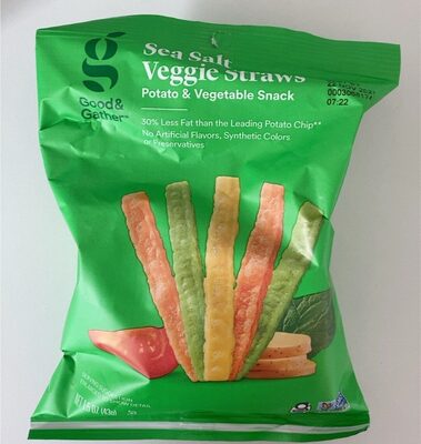 Sea Salt Veggie Straws Potato & Vegetable Snack, Sea Salt