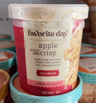 Apple Crisp Ice Cream Swirled With Caramel And Oatmeal Pieces, Apple Crisp