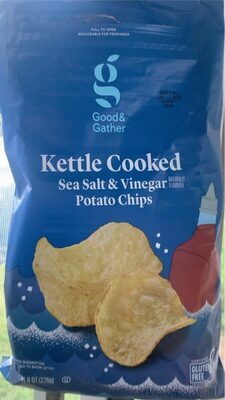 Sea Salt & Vinegar Kettle Cooked Potato Chips, Sea Salt & Vinegar
