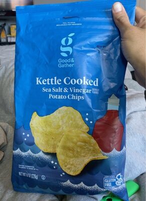 Sea Salt & Vinegar Kettle Cooked Potato Chips, Sea Salt & Vinegar