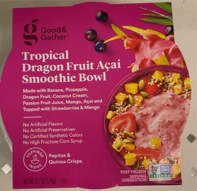 Tropical Dragon Fruit Acai Smoothie Bowl, Tropical Dragon Fruit Acai
