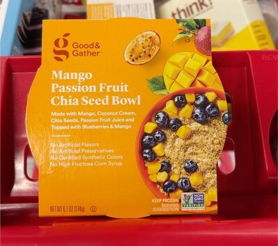 Mango Passion Fruit Chia Seed Bowl, Mango Passion Fruit Chia Seed