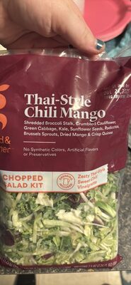 Thai-Style Chili Mango Shredded Broccoli Stalk, Crumbled Cauliflower, Green Cabbage, Kale, Sunflower Seeds, Radicchio, Brussels Sprouts, Dried Mango & Crisp Quinoa Chopped Salad Kit With Zesty Thai-Style Sweet Chili Vinaigrette Dressing, Thai-Style Chili 
