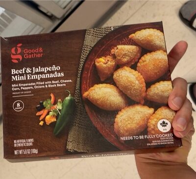 Beef & Jalapeno Mini Empanadas Filled With Beef, Cheese, Corn, Peppers, Onions & Black Beans, Beef & Jalapeno