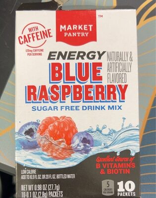 Blue Raspberry Energy Sugar Free Drink Mix, Blue Raspberry